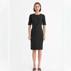 InWear Ivonnel  Pinstripe Short Sleeve Sheath Dress